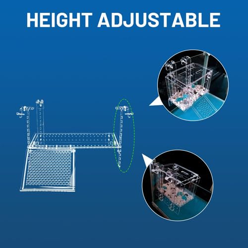 Large Turtle Docks Adjustable Hanging Basking Platform with Slip-Resistant Surface, Sturdy Construction for Aquatic Turtles, Easy to Install and Maintain(13'' x 6.9'')