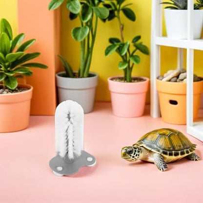 GANAZONO 2pcs Turtle Shell Scrub Brushes with Suction Cup for Aquarium and Tank Use Soft Bristles Easy to Clean Abs Material Turtle Back Brush