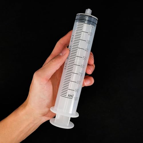 2pcs 100ml Plastic Syringes with 2pcs 47in Flexible Tubing and Luer Tips | Individually Sterile Packed,for Measuring,Feeding,Refilling,Watering, Filtration and Laboratory Applications without Needles