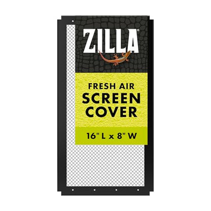 Zilla Fresh Air Screen Cover, Secure and Durable Metal Mesh Cover for Reptile Terrariums, 16 x 8 inches - size: 16" x 8"