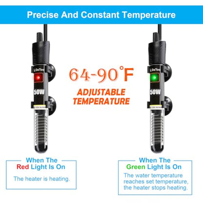 DaToo Mini Aquarium Heater 300W Small Fish Tank Heater 300 Watt with Free Thermometer Sticker(300W) - size: 300W