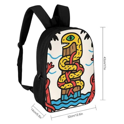 Snake Totem Pole Laptop Bag 17 Inch Back Pack Travel Backpack Sports Work Backpacks Teacher Bookbag