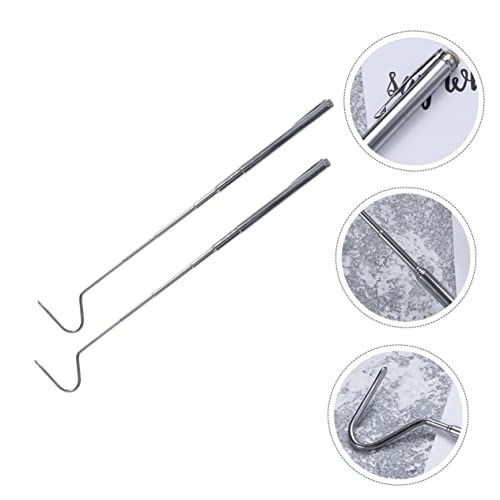 BESPORTBLE 2pcs Telescoping Snake Grabber Hooks Stainless Steel Reptile Catching Tools Comfortable Grip for Safe Handling of Snakes and Reptiles