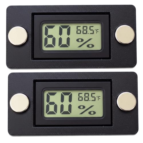 2 Pcs Magnetic Reptile Thermometer and Humidity Gauge Temperature and Humidity Monitor for Jumping Spider and Reptile Tank Mini Digital Hygrometer(Rectangular) - color: Rectangular