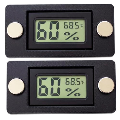 2 Pcs Magnetic Reptile Thermometer and Humidity Gauge Temperature and Humidity Monitor for Jumping Spider and Reptile Tank Mini Digital Hygrometer(Rectangular) - color: Rectangular