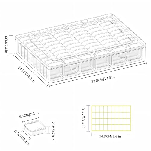Bead Organizer Box, 61pcs Clear Plastic Storage Containers Set, Large Capacity Small Bead Organizers and Storage Cases with Labels, for Jewelry, Crafts, Diamonds Storage - size: 61 Compartments