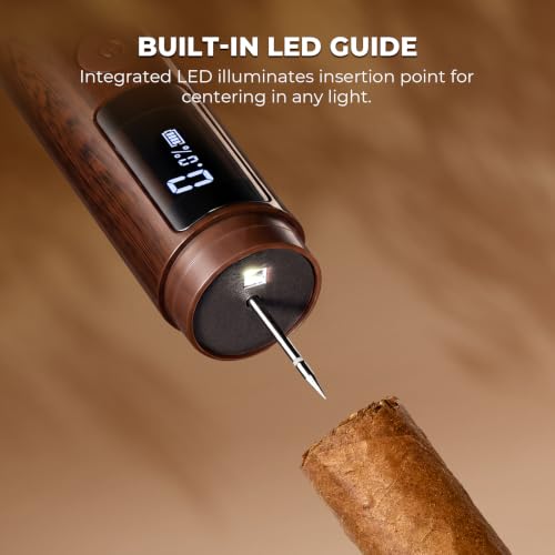 Single Probe Cigar Hygrometer, Rechargeable Digital LED | Rechargeable Single-Probe Hygrometer, LED Humidity Reading, Precision Sensing, Cigar Collectors