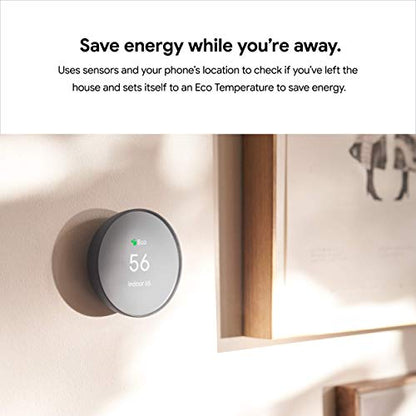 Google Nest Thermostat - Smart Thermostat for Home - Programmable Wifi Thermostat - Charcoal - color: Charcoal