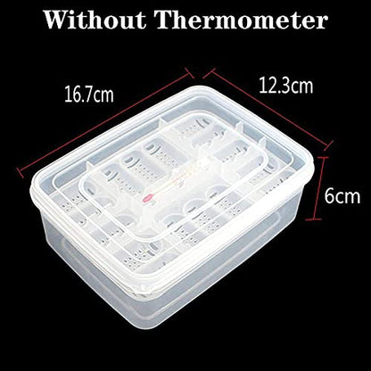 Still Awake Reptile Egg Incubator Professional Hatcher Hatching Box Case Tray Plastic Breeding Incubator for Hatching Snake,Lizards, Reptiles,Gecko(16 Slots Without Thermometer)