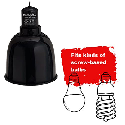 Reptile Light Fixture, 2-Pack 5.5'' Deep Dome for Reptile Light/Heat Lamp/UVB Light, Dual Heat Lamp Holder Fixtures - size: 5.5'' Deep Dome