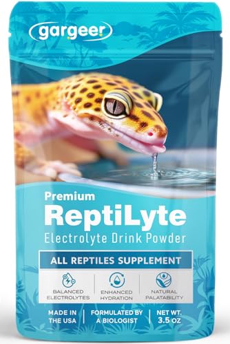 Gargeer 3.5oz Electrolyte Drink Supplement for All Reptiles. Made in USA | Science-based electrolyte powder! Dissolves easily to restore fluid balance during shedding, heat stress & travel