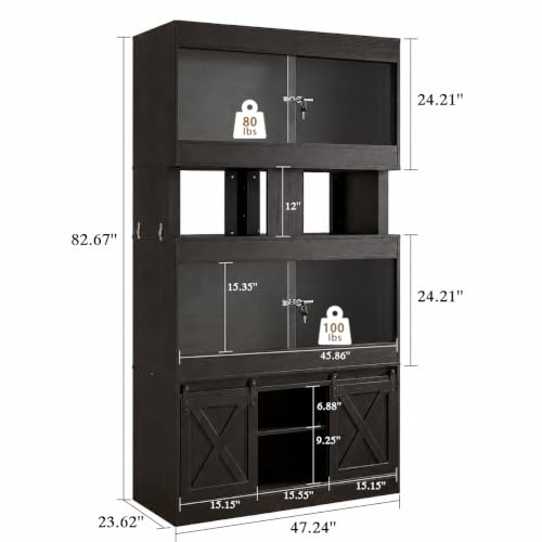 Dual 120 Gallon Reptile Tank with Stand, Albizia Solid Wood-Core Double 4x2x2 Reptile Enclosure, Bearded Dragon Tank, XXL Stackable Reptile Terrarium Stand for Snakes, Lizards (Black)