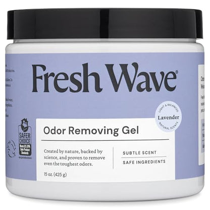 Fresh Wave Lavender Odor Eliminator Gel 15 oz - Air Freshener for Home | Lasts 30-60 days. Plant-based odor absorber. No perfumes or harsh chemicals. Bathroom & closet deoderizer. Refills available. - size: 15 Fl Oz (Pack of 1)