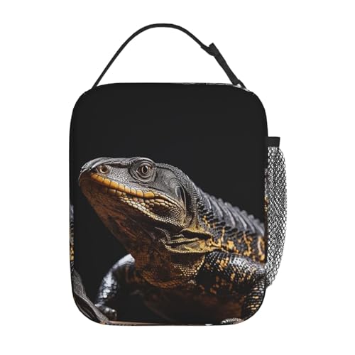Lunch Bag for Women Men Adult Insulated Reusable Lunch Box Reptile Monitor Lizard Leakproof Cooler Tote Bag Large Capacity Lunch Tote Bags Lunch Container for Work Travel Picnic