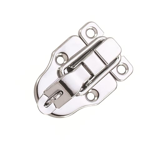 10Pack Metal Duckbilled Box Hasp Lock Toggle Latch Catch for Wooden Case Boxes Toolbox Silver