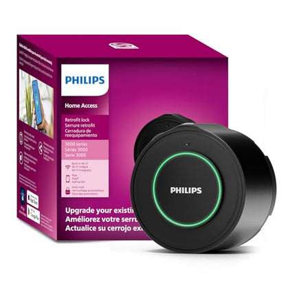 Philips WiFi Smart Retrofit Lock, Update Your Existing Deadbolt, Built-in WiFi, App Remote Control, Smart Deadbolt with Voice Control, Real-Time Notification, Auto Lock, Interior Knob, Matte Black - color: Matte Black, size: WiFi Deadbolt