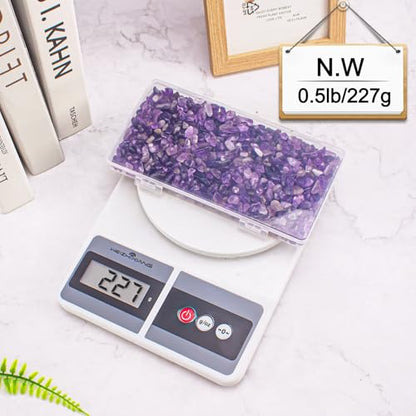 0.5 Lb/230g Amethyst Quartz Crystal Chips Bulk, Purple Crushed Stones Natural Gemstones Healing Reiki Crystals Mini Quartz Vase Filler Aquarium Gravel Rocks, 5-7mm - color: Amethyst, size: 0.5 LB
