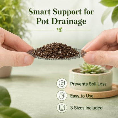 125Pc Bonsai Mesh for Plant Drainage Screen Flower Pot Hole Mesh Pad | Gardening Drainage Screen, Plant Pot Drainage Mesh, Round Flower Screen Cover Pad, Reusable Potting Mat, Preventing Soil Loss