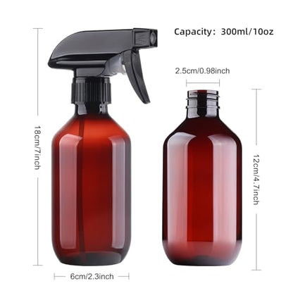 Teyssor Spray Bottles Water Spray Bottle 2 Packs- BPA Free -10 oz/300 ml Plastic Refillable Containers Fine Mist Small Spray Bottle with Adjustable Nozzle for Hair, Cooking, Cleaning - color: Clear-2 pack