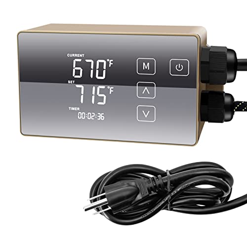 Digital Temperature Controller with LCD Display, Easy to Use, Golden, 110V
