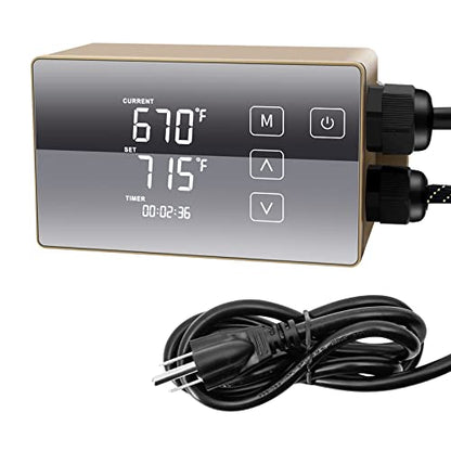 Digital Temperature Controller with LCD Display, Easy to Use, Golden, 110V