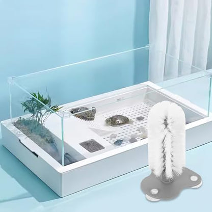 Turtle Shell Cleaning Brush with Suction Cup, Abs Material Scrub Brush for Shell Cleaning and Scratching, Suitable for Turtle Tank Accessories and Home Use