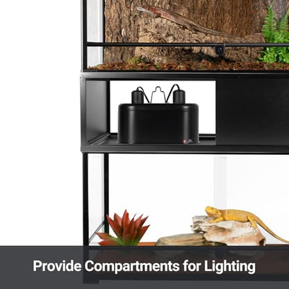 REPTI ZOO Reptiles Terrarium Stackers,36" L x 18" W Space Saving Stacker Kit with 4 x Spacers,Metal Frame Front Opening Tank Accessories,Reptile & Amphibian Enclosure Terrarium Stand