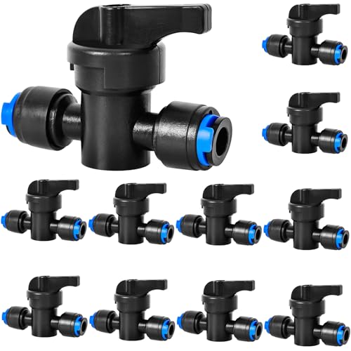 10 Pack 1/4" Drip Irrigation Shut Off Valve, Quick Connect Universal Drip Irrigation Tubing Coupling Valve, Connector Locking Fitting for Sprinkler or Drip Irrigation System Parts & Connectors - color: 1/4" Drip Irrigation Shut Off Valve