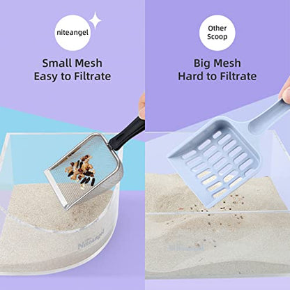 Niteangel Hamster Sand Bath Scoop: Can Removes Clump Waste Keeps Clean Sand | Built to Last for Deeper Hygienic Clean - Stainless Steel Fine Mesh Sand Sifter for Niteangel Sandbath & Fine Sand