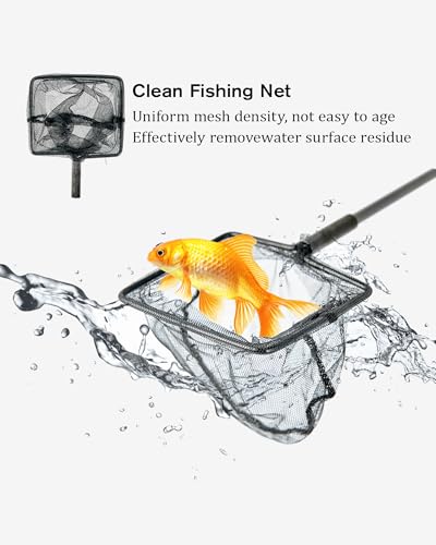 Aquarium Scraper Algae Cleaning Tool for Glass Aquariums | Including Algae Scraper, Sponge Pad, Fish Net, Cleaning Brush, Adjustable Length, Durable, Does Not Hurt The Fish Tank