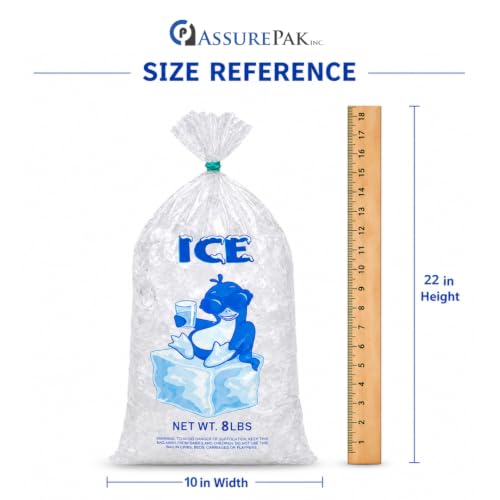 8 lb Ice Bags, 10" x 20", 1.35 Mil, 500 Count