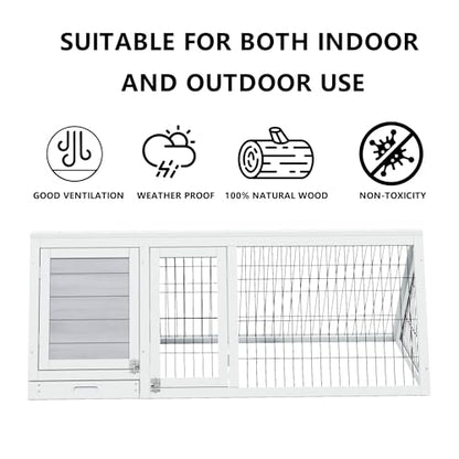 Tortoise Habitat Playpen Large Turtle Enclosure House Indoor Outdoor | Wooden Triangle Reptile Lounge, Ventilating Wire Fence, Fits Small Animals - color: White1