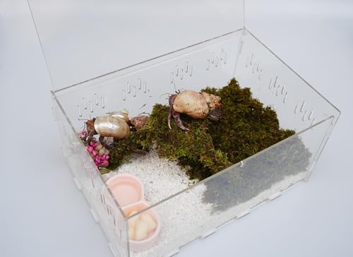 Hermit Crab Tank, Starter Cage Kit with 7 Inch Adjustable Climbing Toys and 3.5oz Substrate