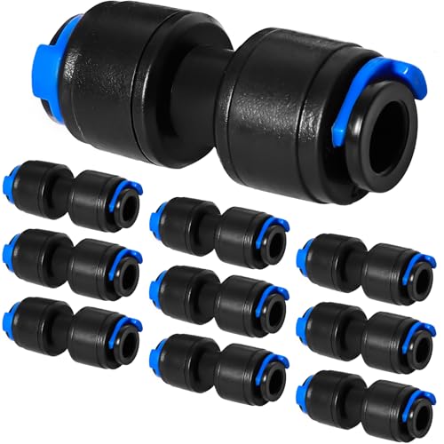 10 Pack 1/4" Drip Universal Straights Fitting Connectors, Quick Connect Universal Drip Irrigation Tubing Coupling Valve, Connector Locking Fitting for Sprinkler or Drip Irrigation System - color: 1/4" Coupling Connectors