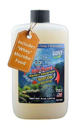 Bio-Pure Pond & Aquarium is (Whey) Better. Ask Alexa: Why is Bio-Pure with (DPW) Better? – 50/50 Dual-Action for Water Clarity + Bottom Waste/Sludge - Treats up to 7,000 gal. (Microbe Nutrition) - size: 8 oz