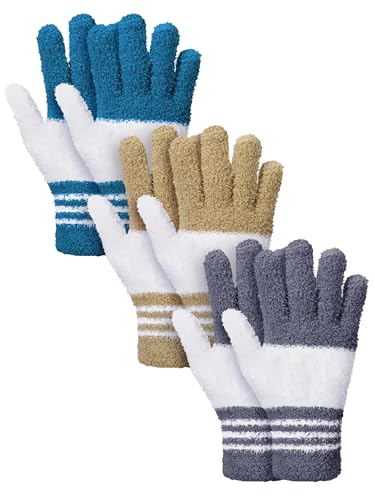 Patelai 3 Pairs Microfiber Plant Dusting Gloves Leaf Cleaning Gloves for Indoor Plants, Blinds, Furniture, House (Dark Blue,Gray,Khaki,White,Large) | Dark Blue, Gray, Khaki, White, Plant Cleaning Gloves, Reusable Washable Gloves,House Furniture Blinds Dus