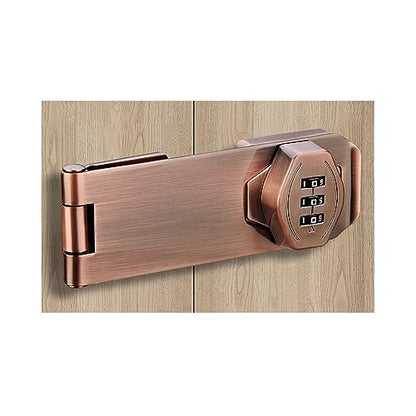 Keyless Cabinet Lock 3-Digit Password Combination Code Hasp Latch Lock Twist Knob Wooden Drawer Cupboard Locker Gun-Safe Closet Box (3 inch, Antique Copper) - color: Antique Copper, size: 3 Inch