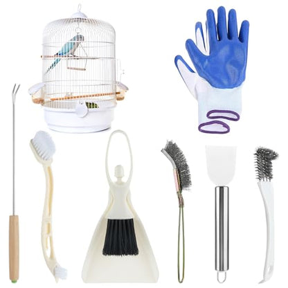 7 Pcs Bird Cage Cleaning Supplies Bird Cage Cleaner Brush Kit