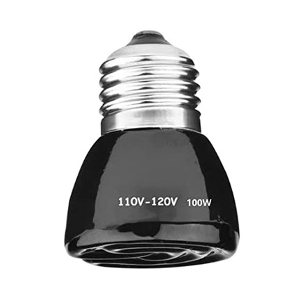 Mini Ceramic Infrared Heat Emitter Bulb, 100W Reptile Heat Lamp Bulb for Pet Amphibian Snake, Turtle, Lizard, Chicken, Brooder Coop