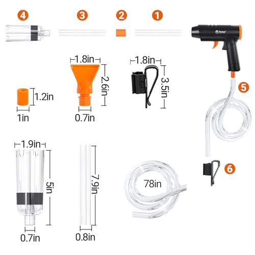 Yaubay 132GPH Manual Aquarium Gravel Cleaner, Fish Tank Siphon Vacuum Cleaner with Adjustable Water Flow for Cleaning Dirt, Water Change & Wash Sand Aquarium Cleaning Tools
