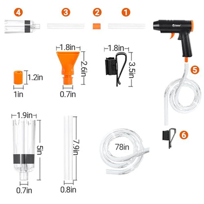 Yaubay 132GPH Manual Aquarium Gravel Cleaner, Fish Tank Siphon Vacuum Cleaner with Adjustable Water Flow for Cleaning Dirt, Water Change & Wash Sand Aquarium Cleaning Tools