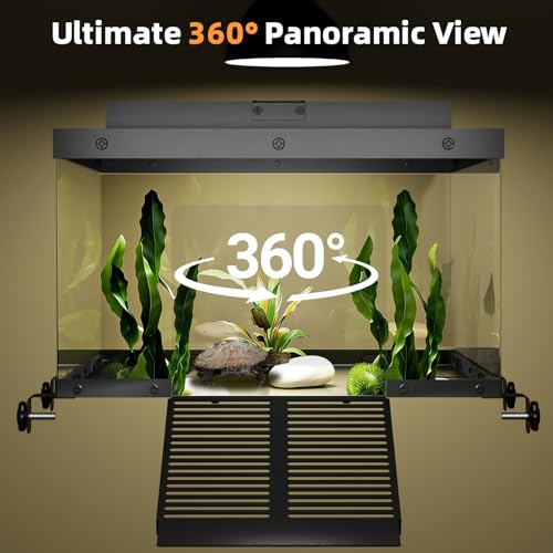 Erinnyees Turtle Basking Platform for Aquatic Turtles, Stainless Steel Large Turtle Dock with Extended Ramp & Flip-Open Mesh Door,Fits 12-14.5'' Wide Aquariums, Large - size: LARGE(Fits Tank Width 12"-14.5")