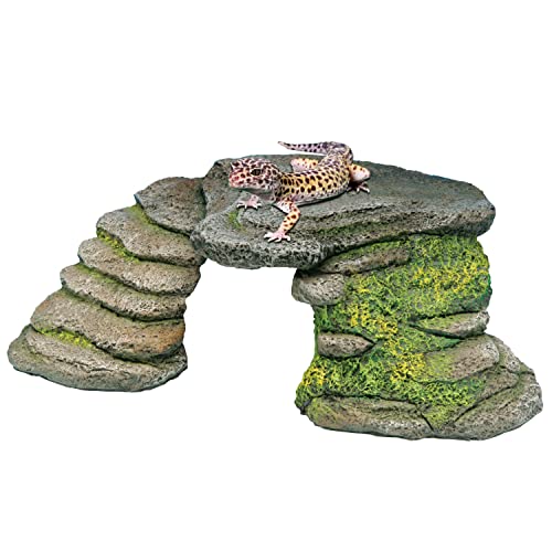 PENN-PLAX Reptology Shale Scape Step Ledge – Decorative Resin for Aquariums & Terrariums – Great for Reptiles, Amphibians, and Fish – Small - size: Small