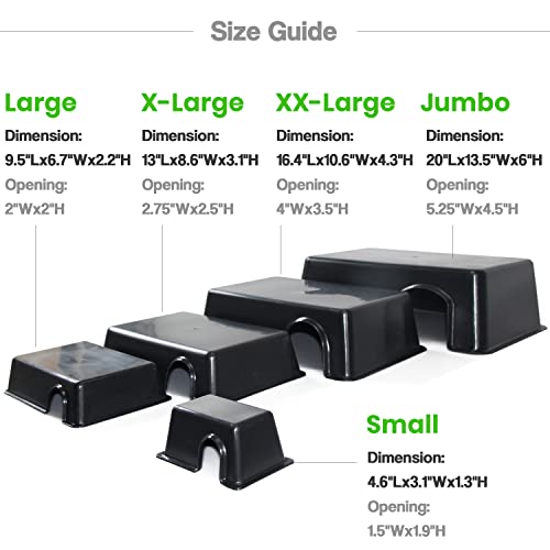 Reptile Hide Box - Secure & Safe Gecko & Snake Hide - Durable & Easy to Clean - Large (9.5" x 6.7" x 2.2")