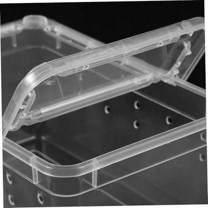 Abaodam Reptile Feeding Box Multi Functional Terrarium for Reptiles Spiders Crabs Frogs Compact Lightweight Habitat with Breathable Durable Container for Easy Feeding
