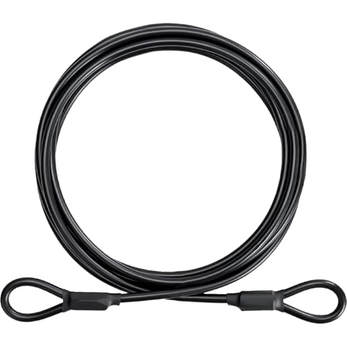 3/16 Inch (5mm) Security Cable with Loops, Weatherproof Vinyl Coated Steel Cable for Indoor & Outdoor Use (Black, 10FT) - color: Black, size: 10FT