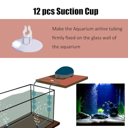 Aquarium Air Pump Accessories - Contains Airline Tubing, Control Valve, Air Stones, Connectors, Check Valves, Suction Cups
