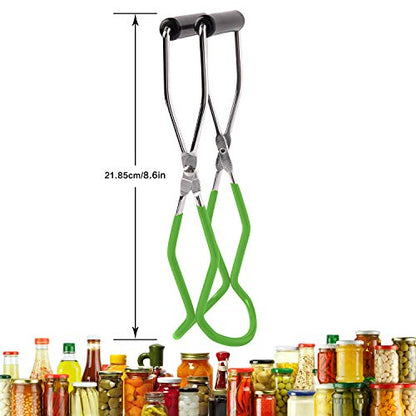 Canning Jar Lifter Tongs, Canning Supplies | Stainless Steel Jar Lifter with Grip Handle for Home Kitchen, Green - color: Green