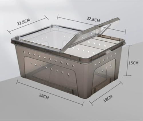 Reptile Breeding Box Reptile Feeding Box Breeding Hatching Container Pet Houses Faunarium(White) - color: White