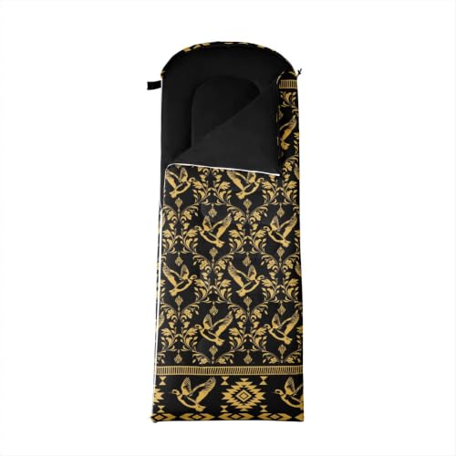 Erosebridal Hawk Moth Camping Sleeping Bags Teens Spooky Aztec Backpacking Camping Blanket Full Body Travel Wrap Sleep Bag - color: Gold Mallard Duck